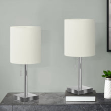 Load image into Gallery viewer, Lighting, Table Lamp, USB Port Included, Nickel, Contemporary (Set of 2)
