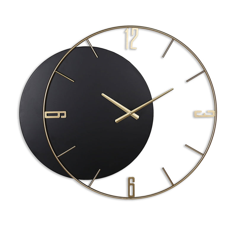 Silent Analog Round Wall Clock - Black