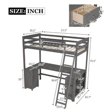 Load image into Gallery viewer, Loft Bed With U-Shaped Desk, Drawers, And Storage Shelves
