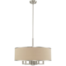 Load image into Gallery viewer, 20" Seven Light Dimmable Chandelier With Shades - Nickel
