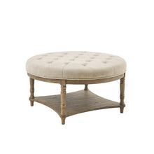 Load image into Gallery viewer, Cedric - Accent Ottoman With Tufted Top And Storage Shelf - Cream
