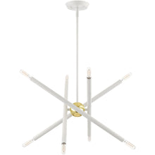 Load image into Gallery viewer, Eight Light Dimmable Chandelier With Shades - White
