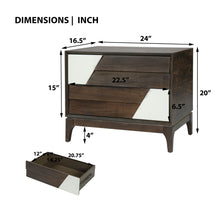 Load image into Gallery viewer, Japandi 2 Drawer Nightstand With Geometric Design

