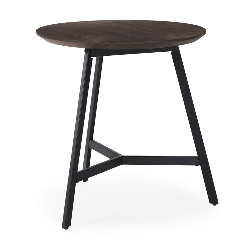 Solid Wood Metal Tray Table (605380) - Espresso / Black