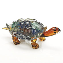 Load image into Gallery viewer, Murano Turtle Figurine Tabletop Sculpture (376123) - Clear / Brown / Green
