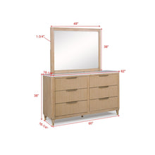 Load image into Gallery viewer, 6 Drawers Dresser With Accented Hardware - Natural Wood
