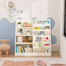Load image into Gallery viewer, Bookshelf And Toy Storage Organizer, 4 Tier Bookcase With Display Stand For Playroom
