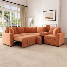 Load image into Gallery viewer, Modular L-Shaped Sectional Sofa Bed With Pull-Out Sleeper, Cup Holders, And Storage
