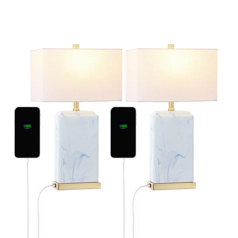 Table Lamps LED With Shades (Set of 2) - Blue