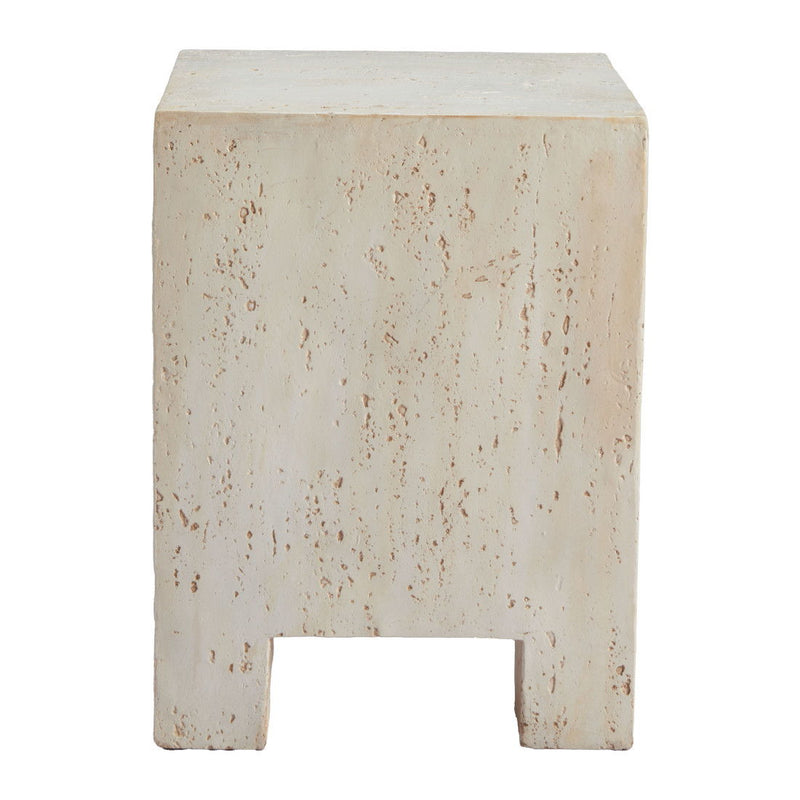 20" Faux Stone Square End Table - Beige