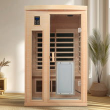 Load image into Gallery viewer, Low Emf Front Door With Heating Panel 2 Person Hemlock Far Infrared Indoor Suana Room - Natural

