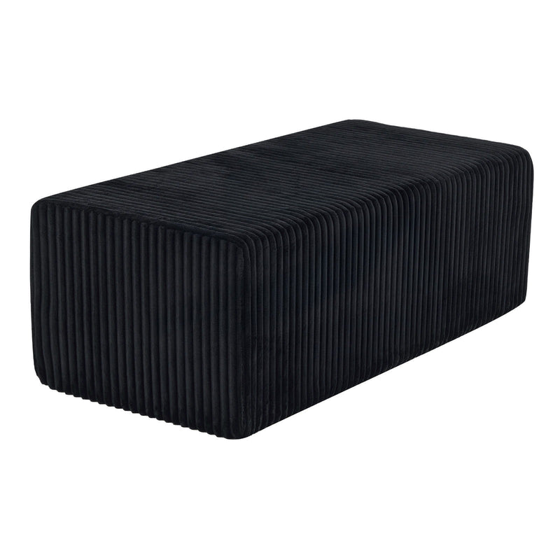Corduroy Ottoman - Black