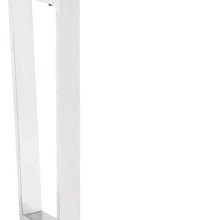 Load image into Gallery viewer, Faux Marble Sled Console Table - White And Silver
