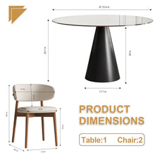Load image into Gallery viewer, Round Dining Table &amp; Glass Top - Black / Brown
