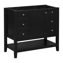 Load image into Gallery viewer, 36" Bathroom Vanity Base With 2 Cabinet And 3 Drawers - Black
