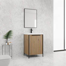 Load image into Gallery viewer, Modern Freestanding Bathroom Vanity With Resin Sink &amp; Soft Close Cabinet Doors
