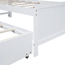 Load image into Gallery viewer, Twin Size Platform Bed with Storage LED Headboard, Twin Size Trundle and 3 Drawers, White
