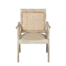 Load image into Gallery viewer, Fabric Distressed Arm Chair - Cream / Brown
