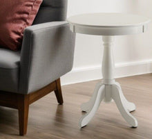 Load image into Gallery viewer, Cottage Wood Pedestal Side Or End Table - White
