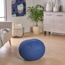 Load image into Gallery viewer, Bordeaux - Knitted Round Pouf, Versatile Ottoman And Floor Cushion
