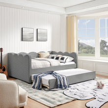 Load image into Gallery viewer, Gingham Daybed With USB Charging Port, Wave-Shaped Design
