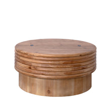 Load image into Gallery viewer, Round Wooden Coffee Table With Hidden Storage, Modern Rustic Centerpiece For Living Room - Multi / Natural / Rustic
