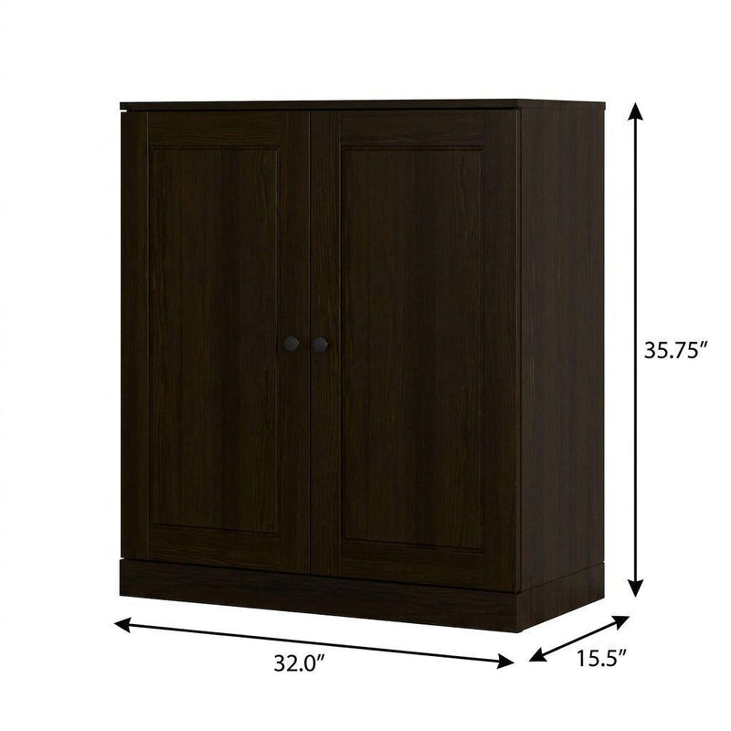 Twenty Pair Solid Woodshoe Storage Cabinet (752371) - Espresso