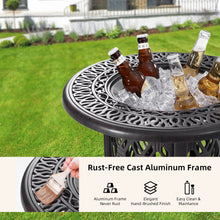 Load image into Gallery viewer, Side Table With Removable Ice Bucket, Hand Brushed Finish, Food Grade Bucket For Indoor &amp; Outdoor Use - Antique Bronze

