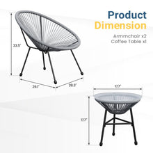Load image into Gallery viewer, Acapulco Style 3 Piece Patio Bistro Set With Chairs
