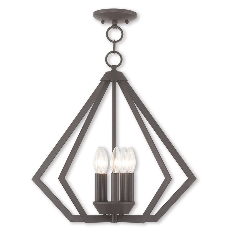 20" Five-Light Dimmable Chandelier With Shades - Bronze