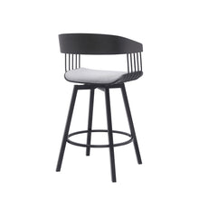 Load image into Gallery viewer, Fabric With Metal Swivel Counter Height Bar Chair - Light Gray And Black
