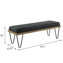 Load image into Gallery viewer, Upholstered Bench - Dark Blue
