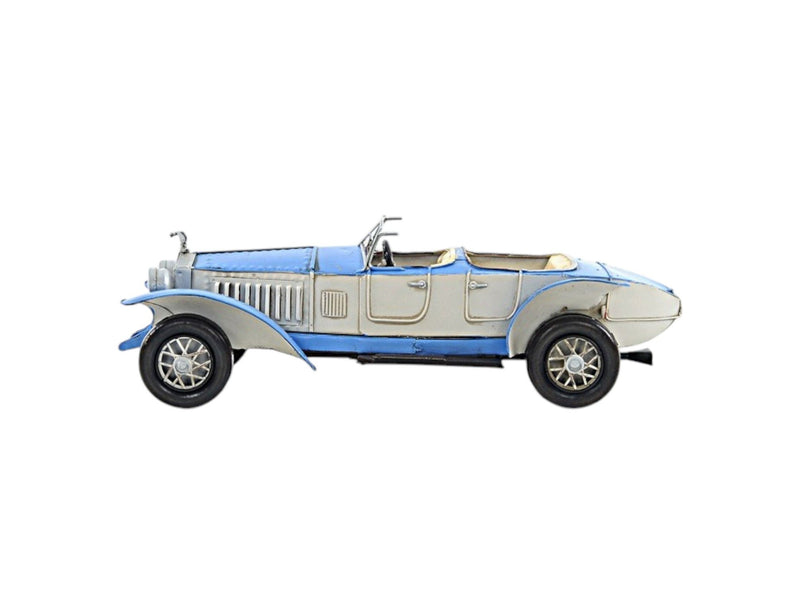 Hand Painted Model Car Tabletop Sculpture - White