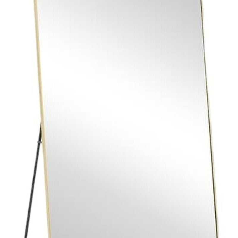 Metal Framed Standing Mirror - Gold