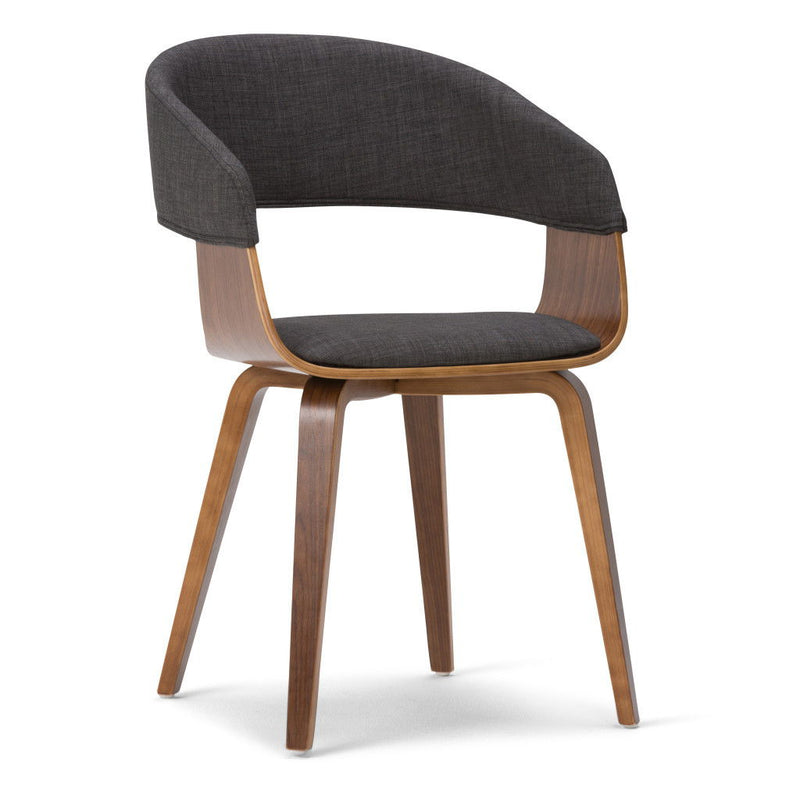 Solid Wood Dining Parsons Chair - Charcoal / Walnut