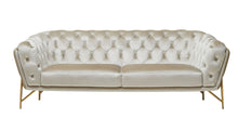Load image into Gallery viewer, Velvet Chesterfield Sofa With Gold Legs - Beige

