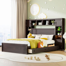 Load image into Gallery viewer, Bed With All In One Cabinet, Shelf And Sockets
