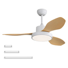 Load image into Gallery viewer, Ceiling Fan With 22W LED Light And Remote Control 6 Speeds Reversible DC Motor For Living Room - White
