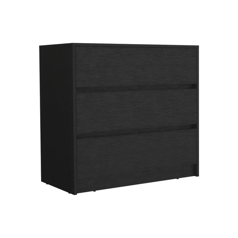 34" Three Drawer Dresser - Black