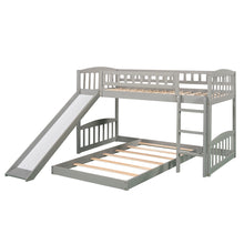 Load image into Gallery viewer, Twin Over Twin Bunk Bed with Slide and Ladder, Gray(OLD SKU :LP000514AAE)
