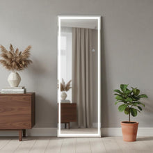 Load image into Gallery viewer, Aluminum Freestanding Ornate Framed Accent Mirror - White
