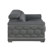 Load image into Gallery viewer, Leather Sofa With Silver Legs - Gray
