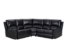 Load image into Gallery viewer, Polyester Blend Reclining U Shaped Three Piece Corner Sectional - Black
