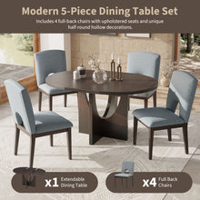 Load image into Gallery viewer, Topmax - 5 Piece Modern Extendable Round Dining Table Set With Removable Leaf For Small Places
