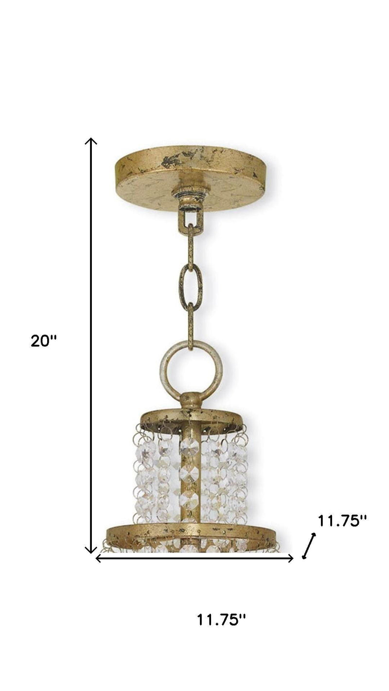 20" Three Light Metal Dimmable Chandelier With Shades - Gold / Clear / Off White