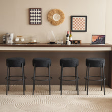 Load image into Gallery viewer, Round High Bar Stools (Set of 2), Contemporary Upholstered Dining Stools For Kitchens, Coffee Shops And Bar Stores
