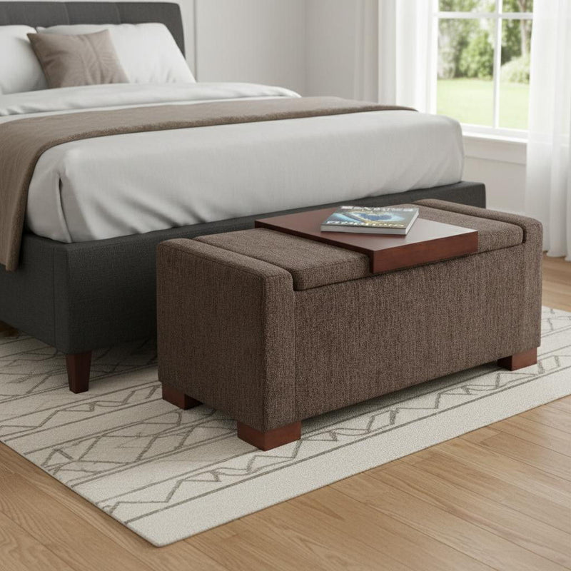 43" Upholstery Storage Ottoman - Brown