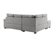 Load image into Gallery viewer, Sleeper Sectional Sofa, L-Shape Corner Couch Sofa-Bed with Storage Ottoman &amp; Hidden Arm Storage &amp; USB Charge  for Living Room Apartment, Gray
