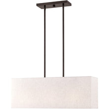 Load image into Gallery viewer, 12" Three Light Metal Dimmable Chandelier With Shades - Bronze / Cream
