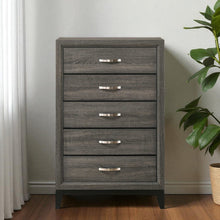 Load image into Gallery viewer, Wood Five Drawer Chest - Gray
